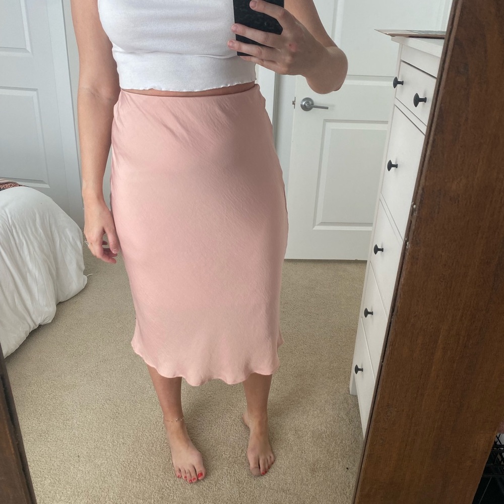 Baby Pink Midi Skirt